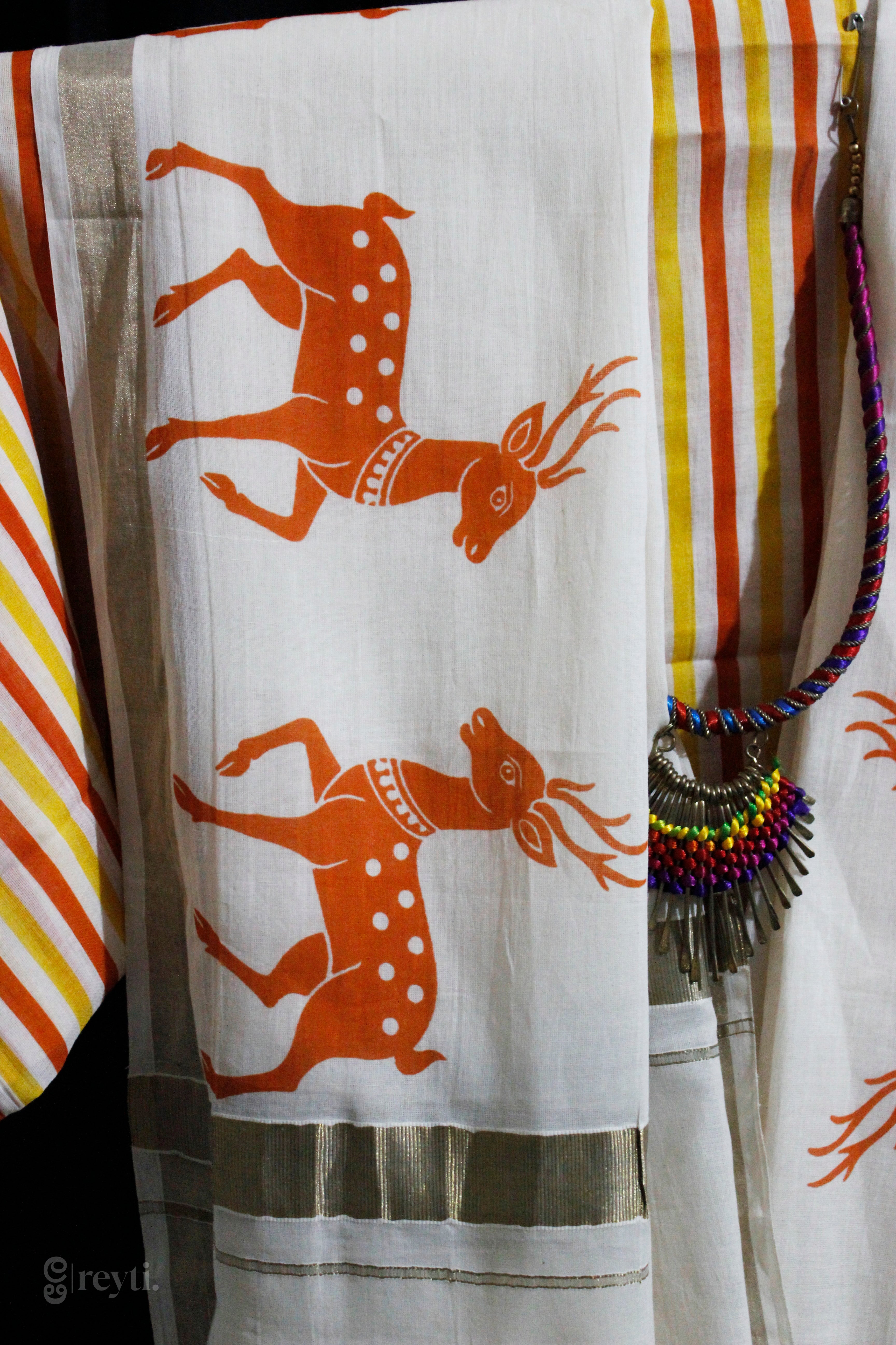 Meadow Muse - Printed Kerala Handloom Saree