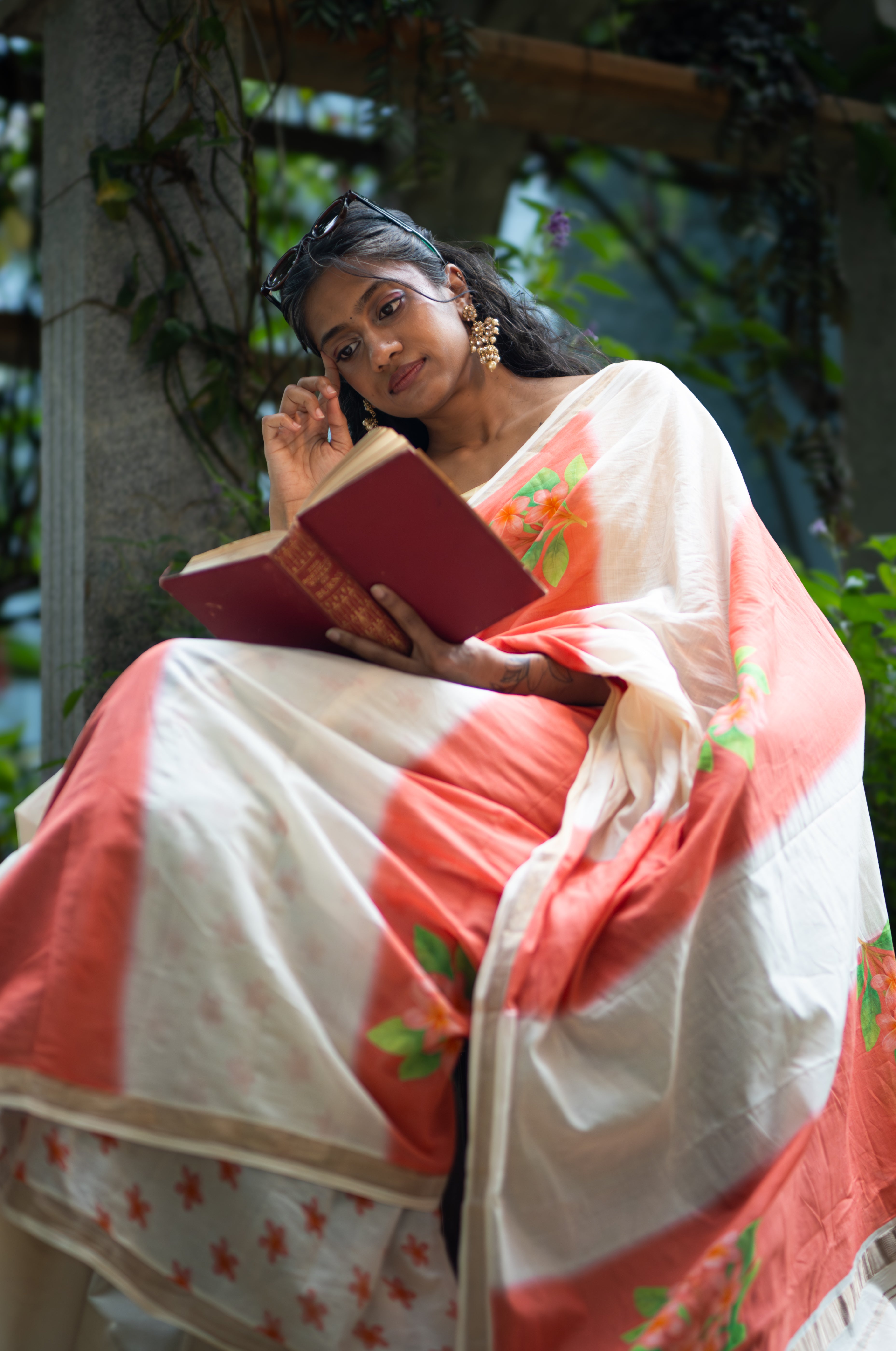 Blush Petals - Printed Kerala Handloom Saree