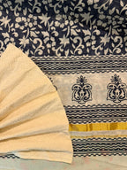 Neeliyamari - Hand Block Printed Handwoven Cotton Saree