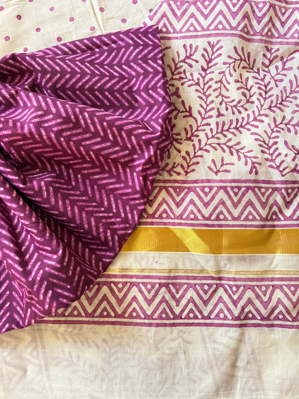 Maathalam - Hand Block Printed Handwoven Cotton Saree