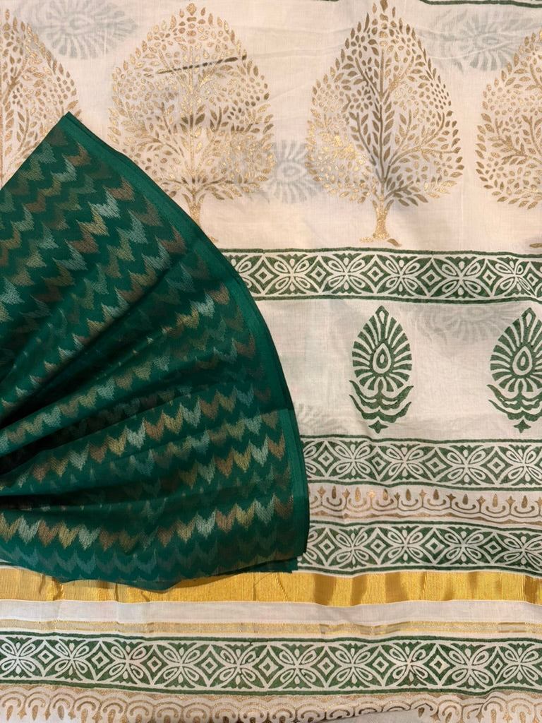 Thanal - Hand Block Printed Handwoven Cotton Saree