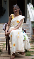 Petals and Sunshine - Printed Keral Handloom Saree