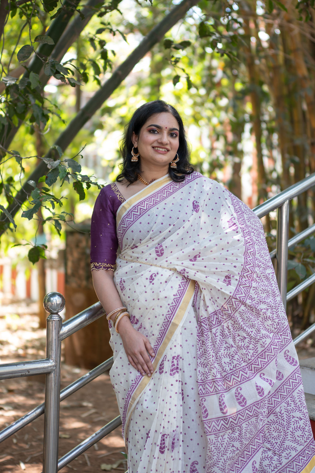 Maathalam - Hand Block Printed Handwoven Cotton Saree