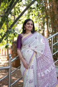 Maathalam - Hand Block Printed Handwoven Cotton Saree