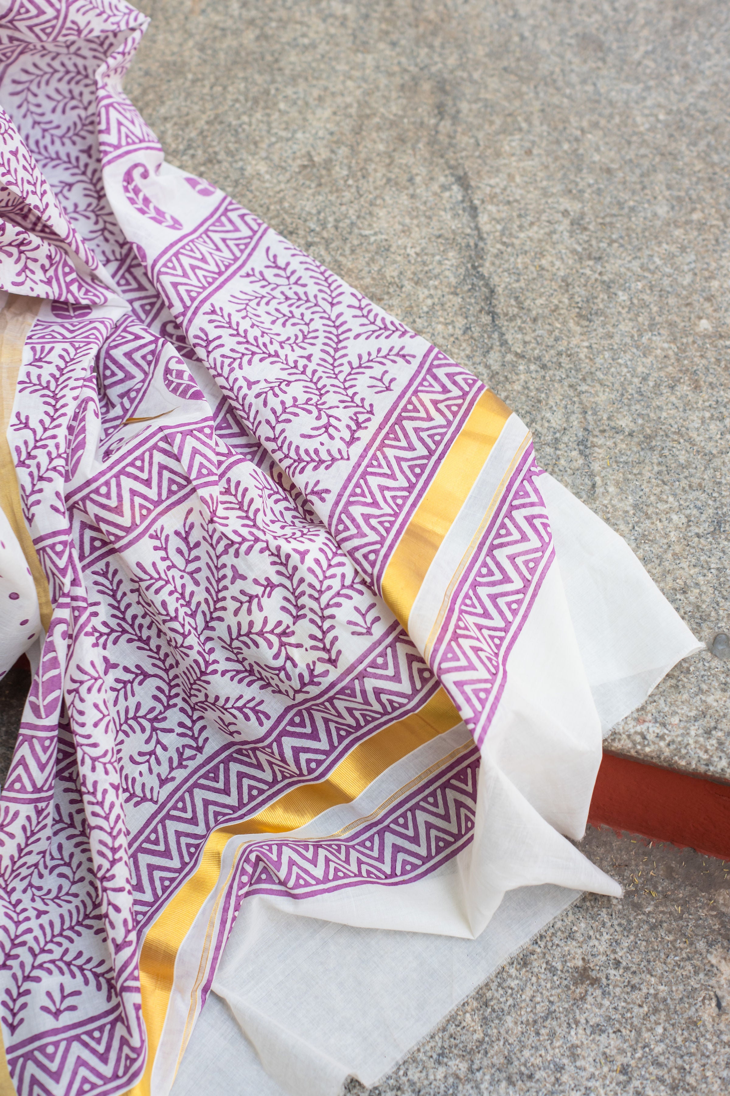 Maathalam - Hand Block Printed Handwoven Cotton Saree